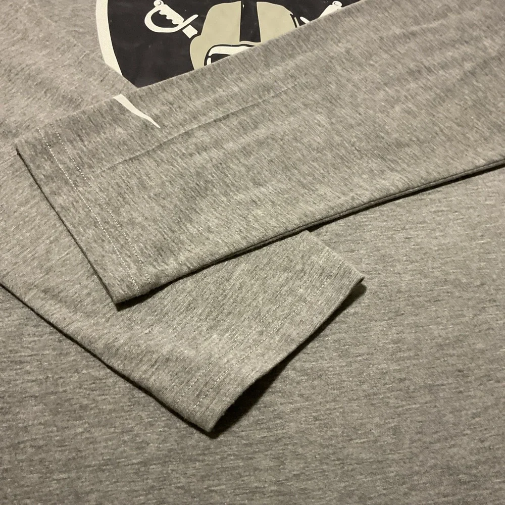 Nike NFL Las Vegas Raiders Long Sleeve T-Shirt Mens Large Gray Cotton Crew Neck‎